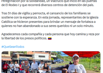 Clippve comenzó una “Peregrinación por la libertad” para llevar fortaleza a familiares de presos políticos