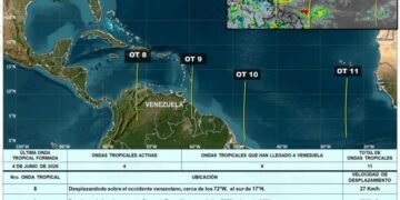 Inameh pronosticó la llegada de la onda tropical 11 entre el 14 y 15 de junio